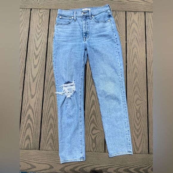 Madewell the perfect vintage jean size 27/4 light wash distressed high rise - Picture 2 of 8